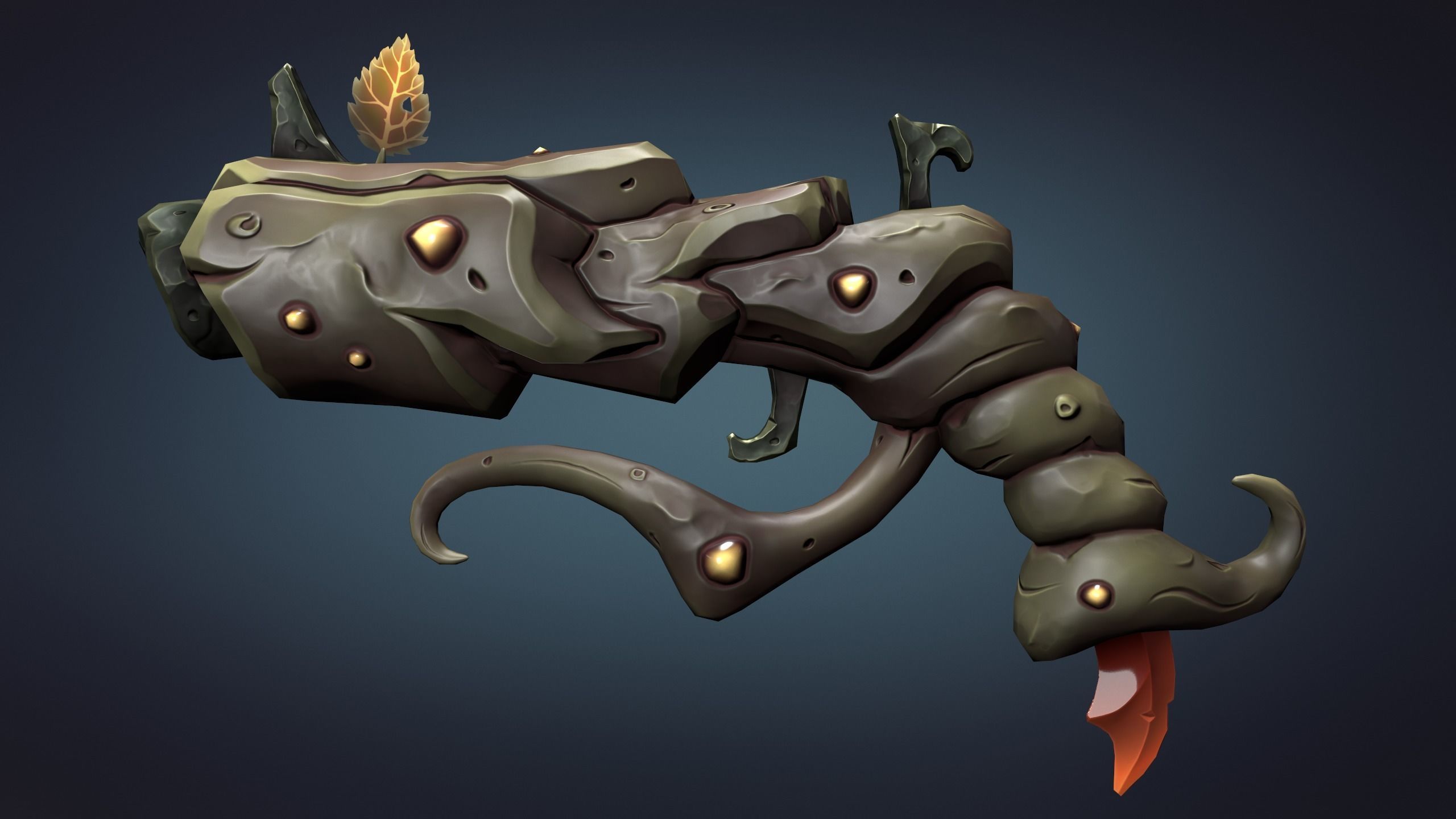 Wooden pistol 3d print 3D print model_11