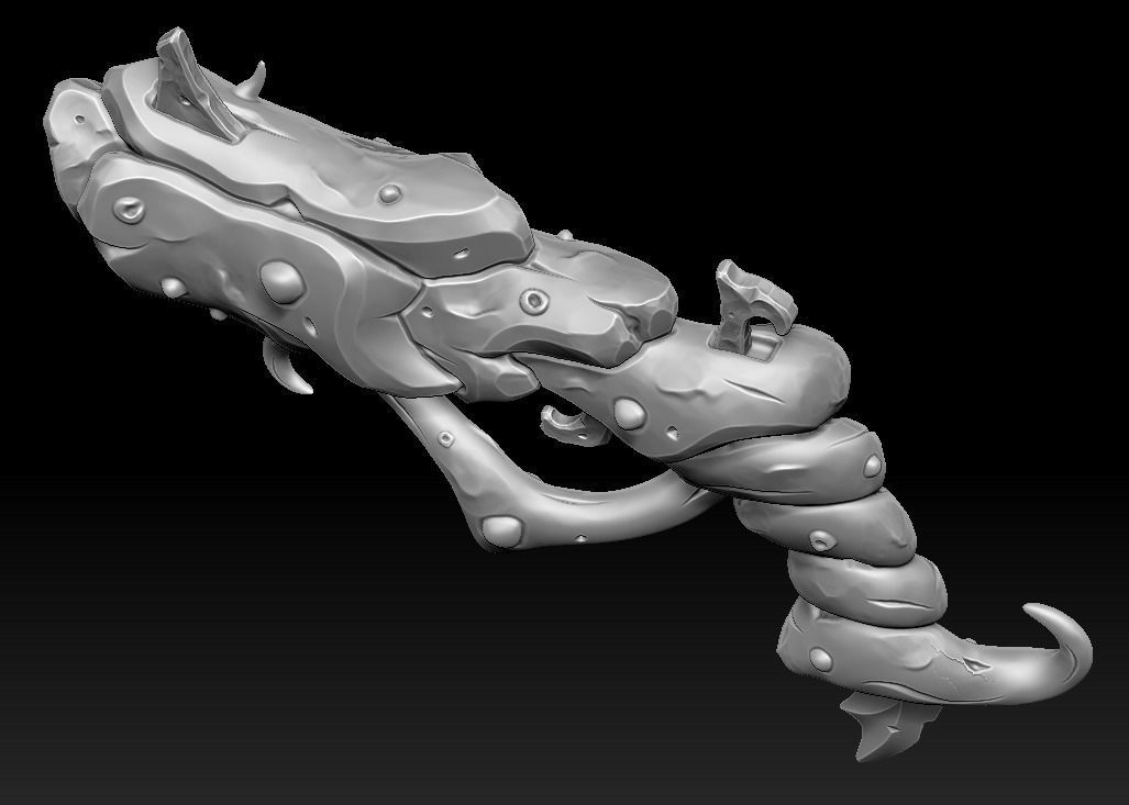 Wooden pistol 3d print 3D print model_2