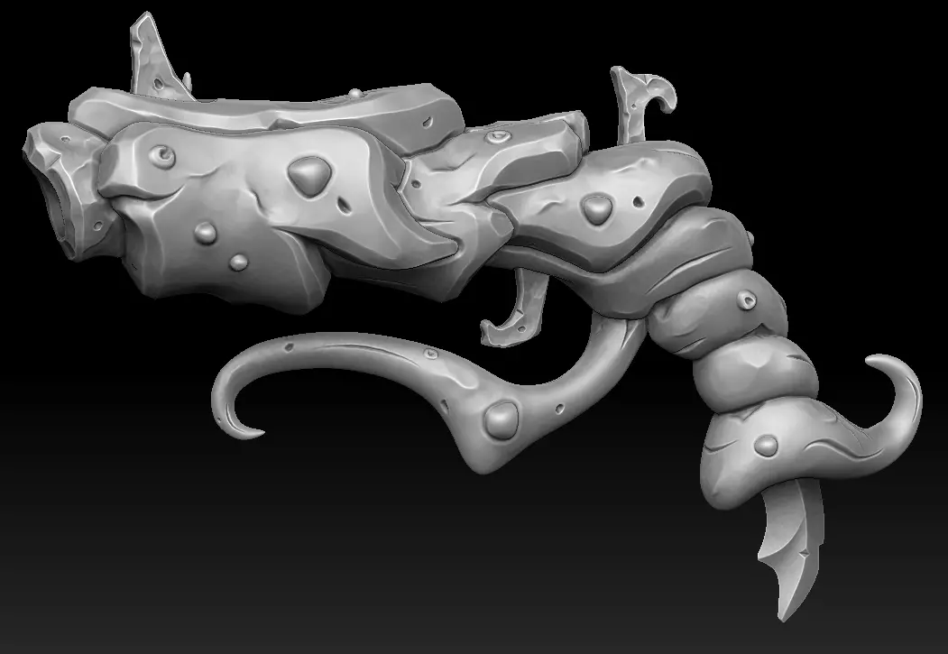 Wooden pistol 3d print 3D print model_0