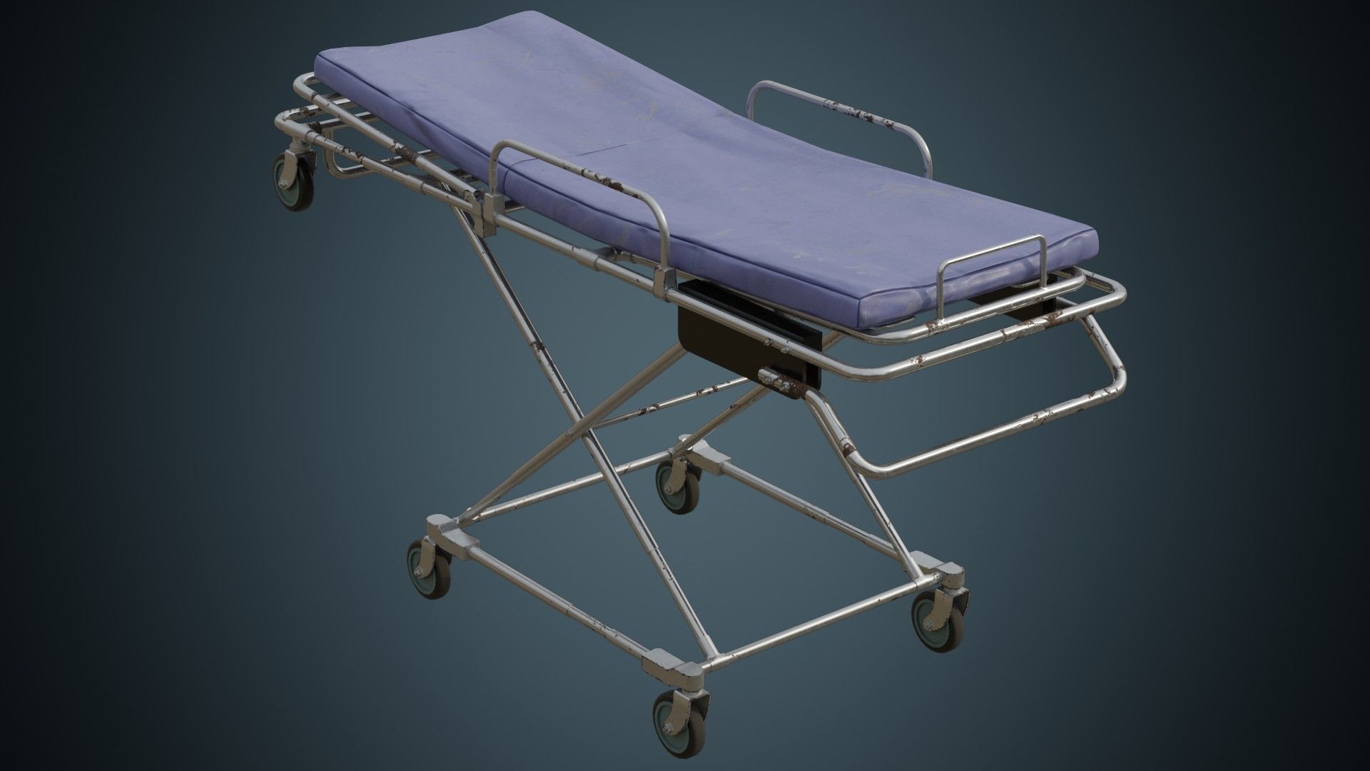 Rolling Stretcher 1B Low-poly 3D model_1