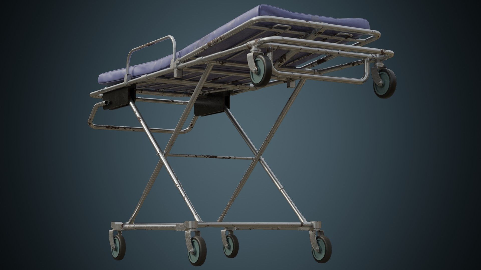Rolling Stretcher 1B Low-poly 3D model_3