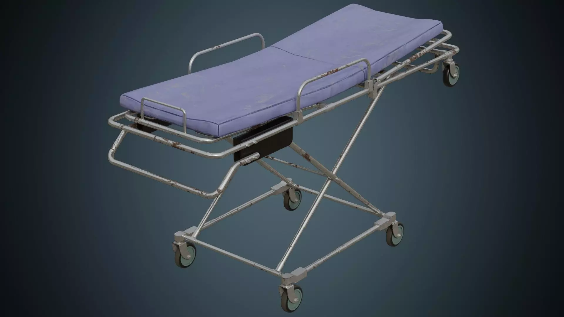 Rolling Stretcher 1B Low-poly 3D model_0