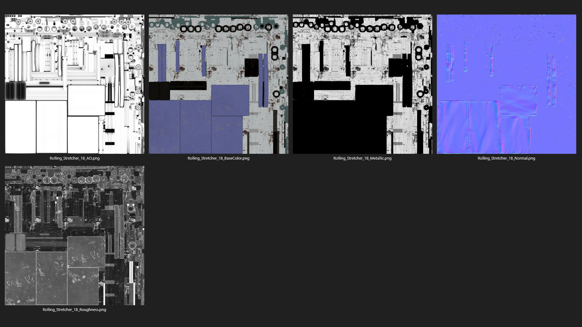 Rolling Stretcher 1B Low-poly 3D model_8