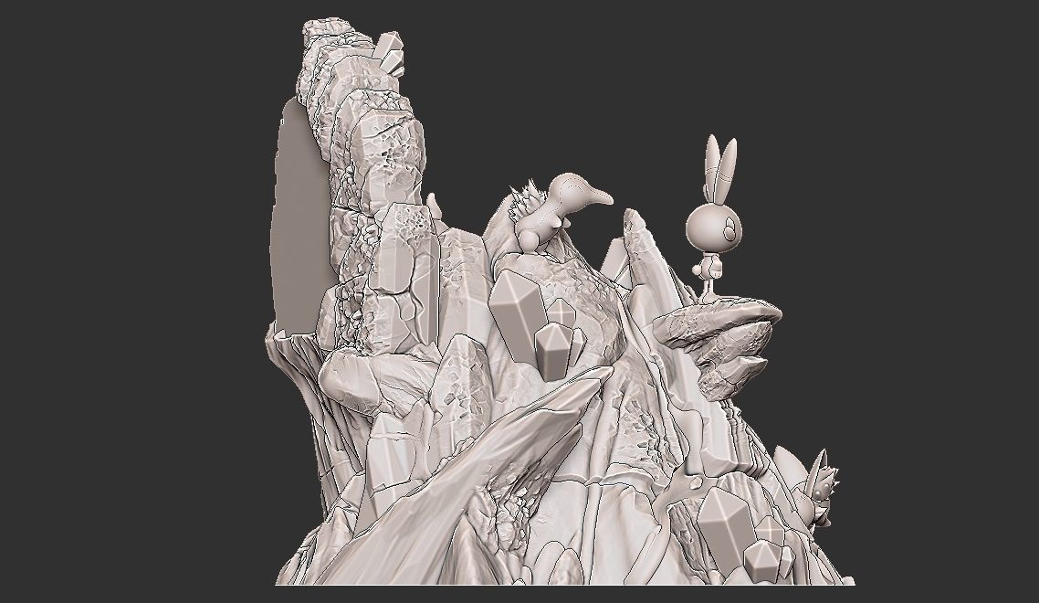 POKEMON ALL FIRE STARTERS DIORAMA 3D print model_8