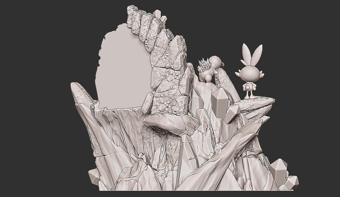 POKEMON ALL FIRE STARTERS DIORAMA 3D print model_6