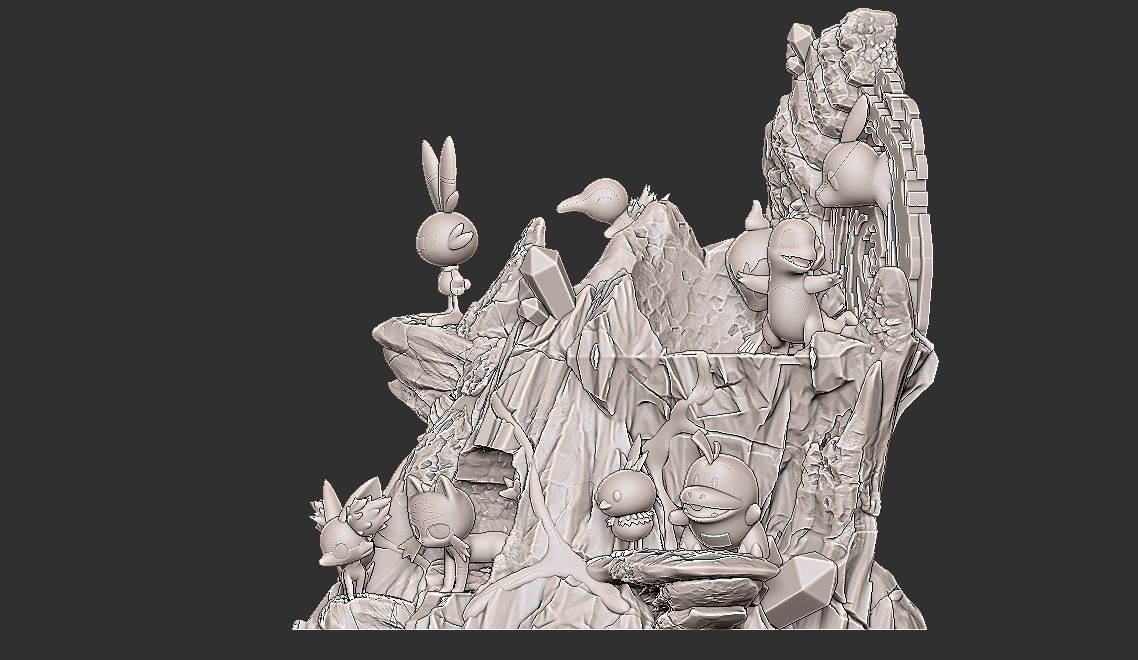 POKEMON ALL FIRE STARTERS DIORAMA 3D print model_4