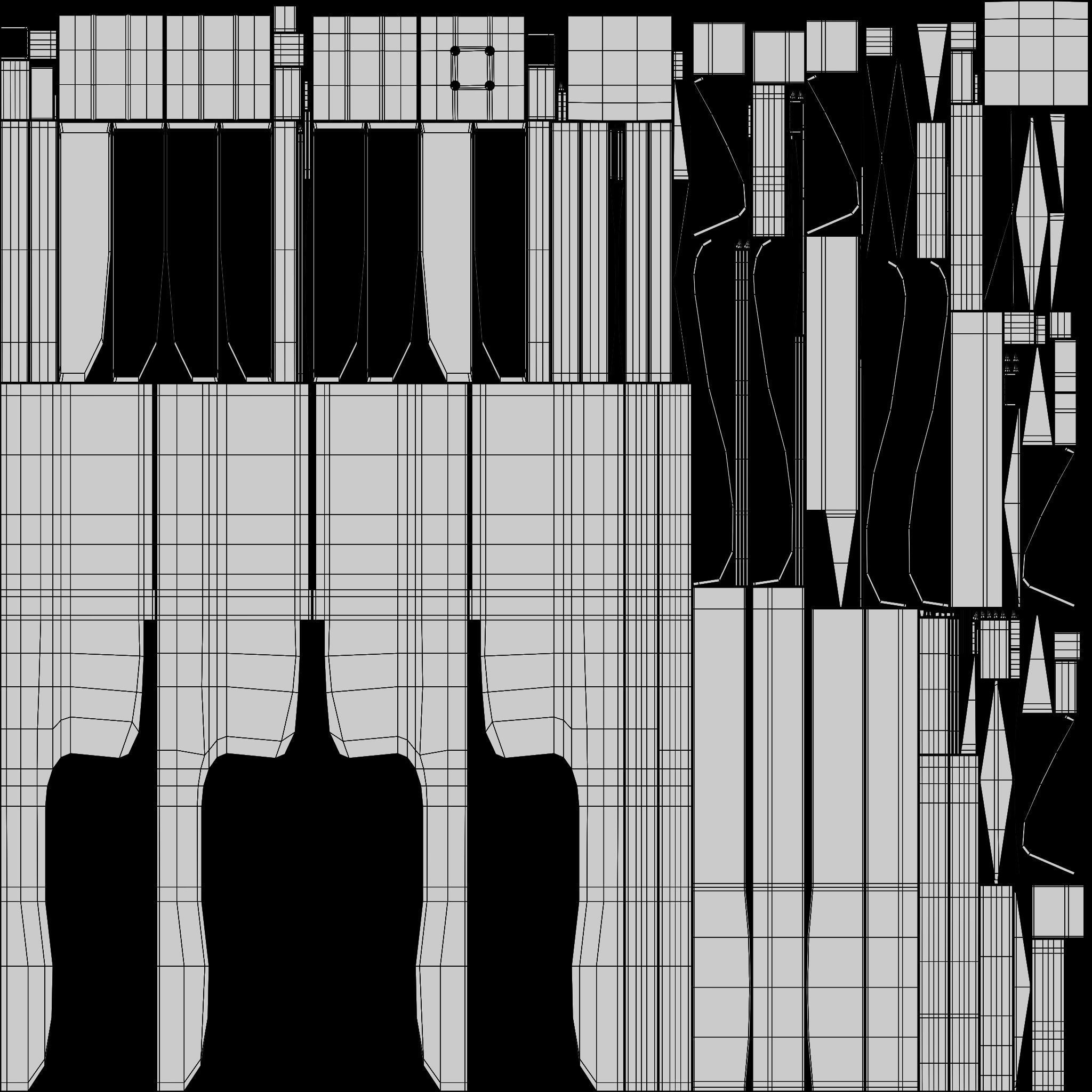 sofa set 007 Low-poly 3D model_16