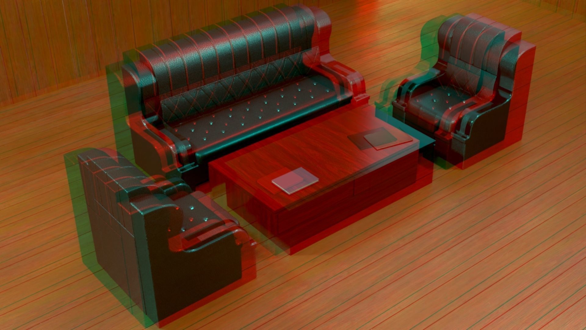 sofa set 007 Low-poly 3D model_12