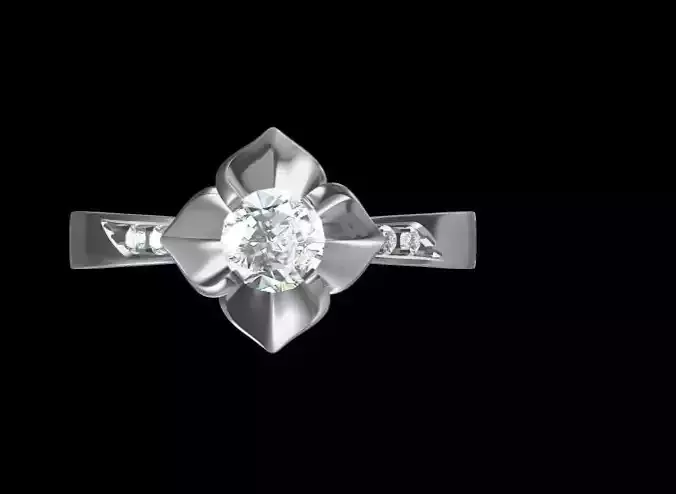 Florak Petal Solitaire Engagement ring