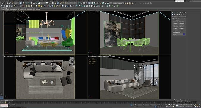 Interior Scene Living Room 19 3D model 5