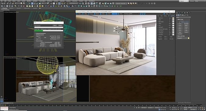 Interior Scene Living Room 19 3D model 7