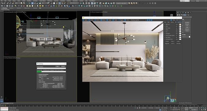 Interior Scene Living Room 19 3D model 6