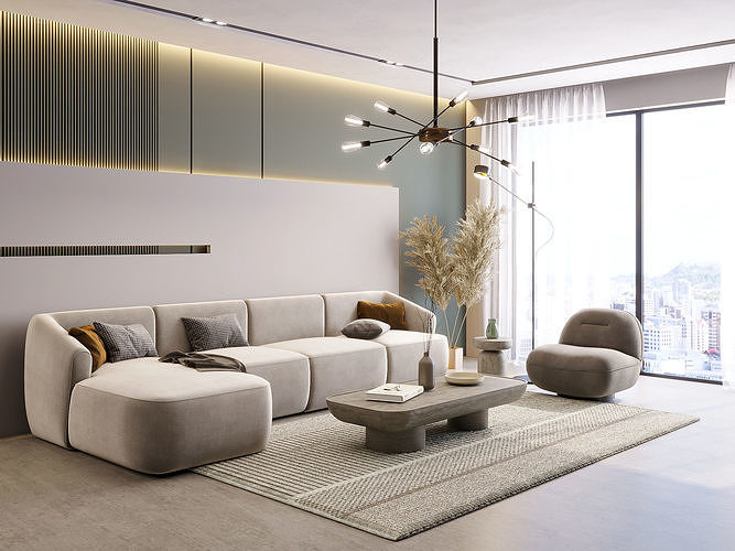 Interior Scene Living Room 19 3D model 2