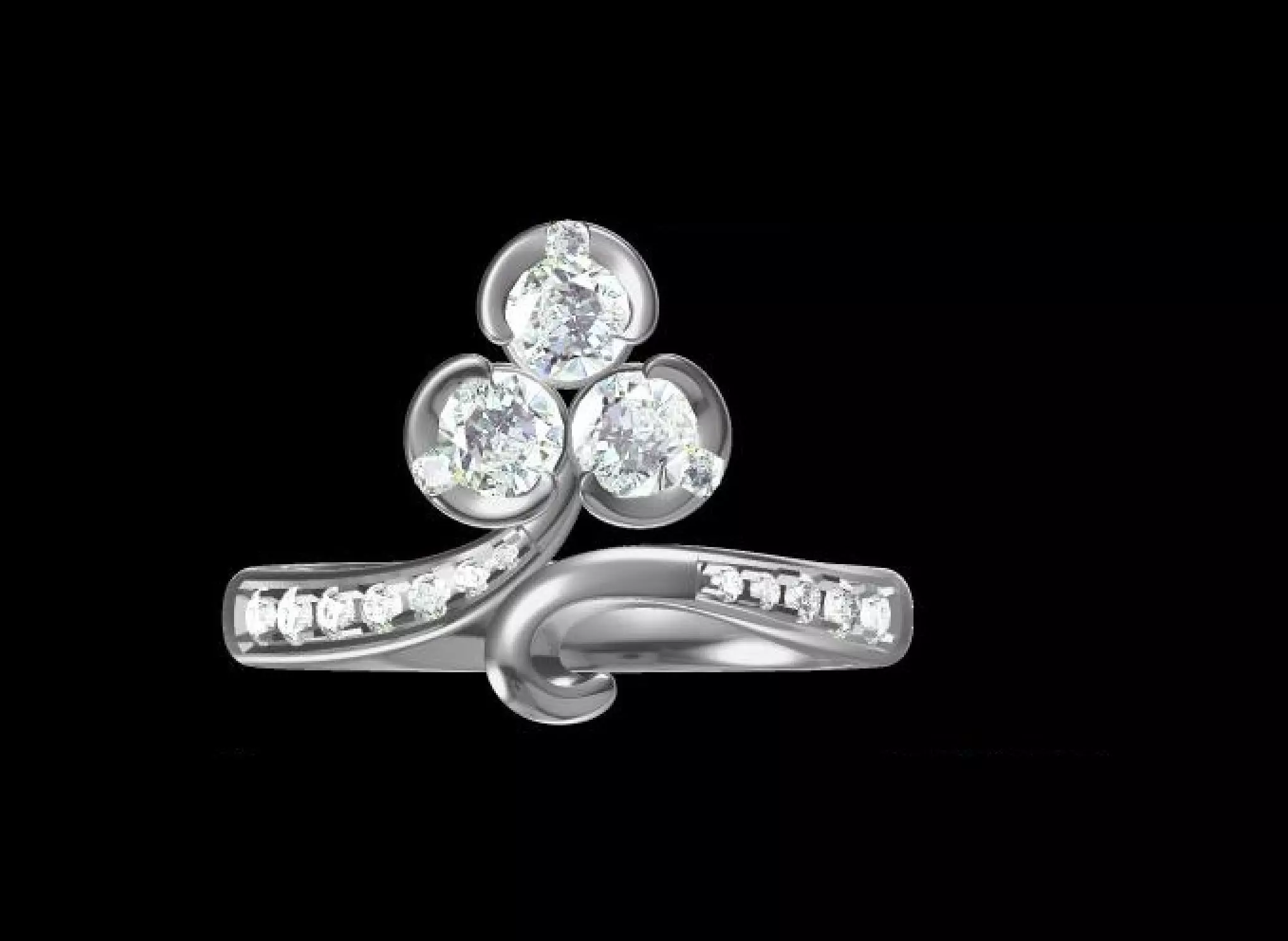 Adjustable 3 flower ring for sale Free 3D print model
