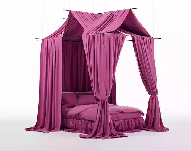 Canopy bed 3D model