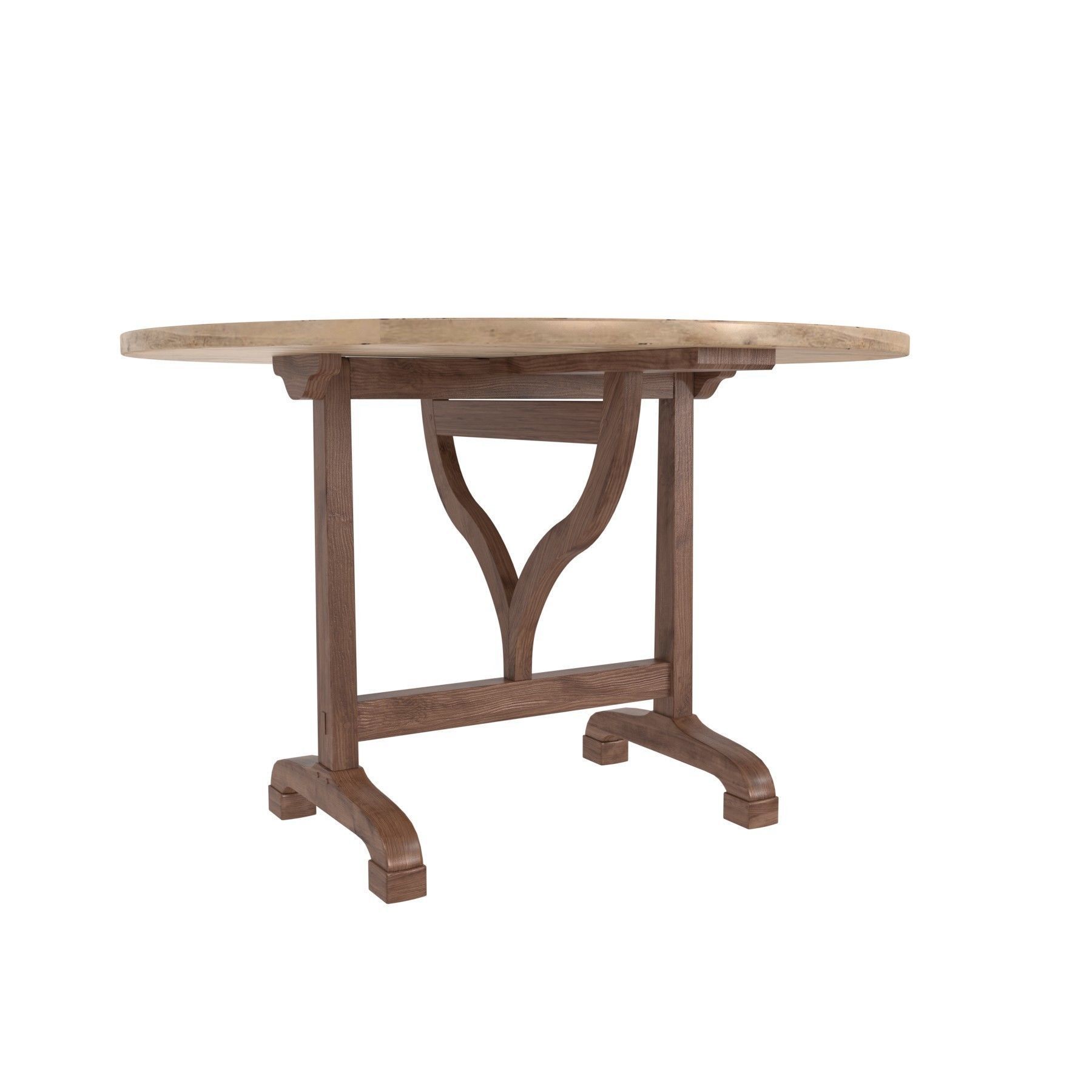 Schwung design wooden folding table 3D model_4