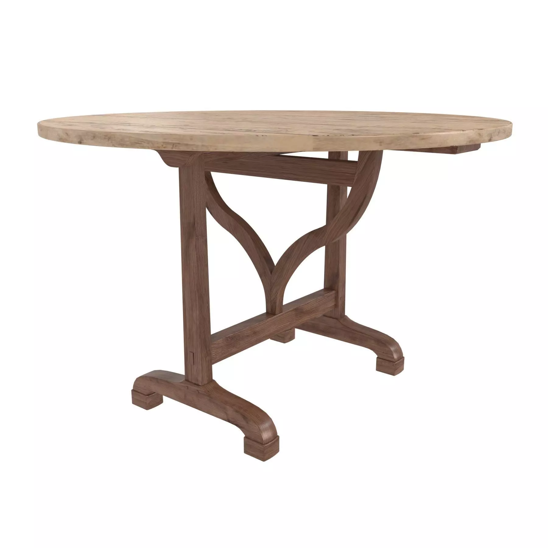 Schwung design wooden folding table 3D model_0