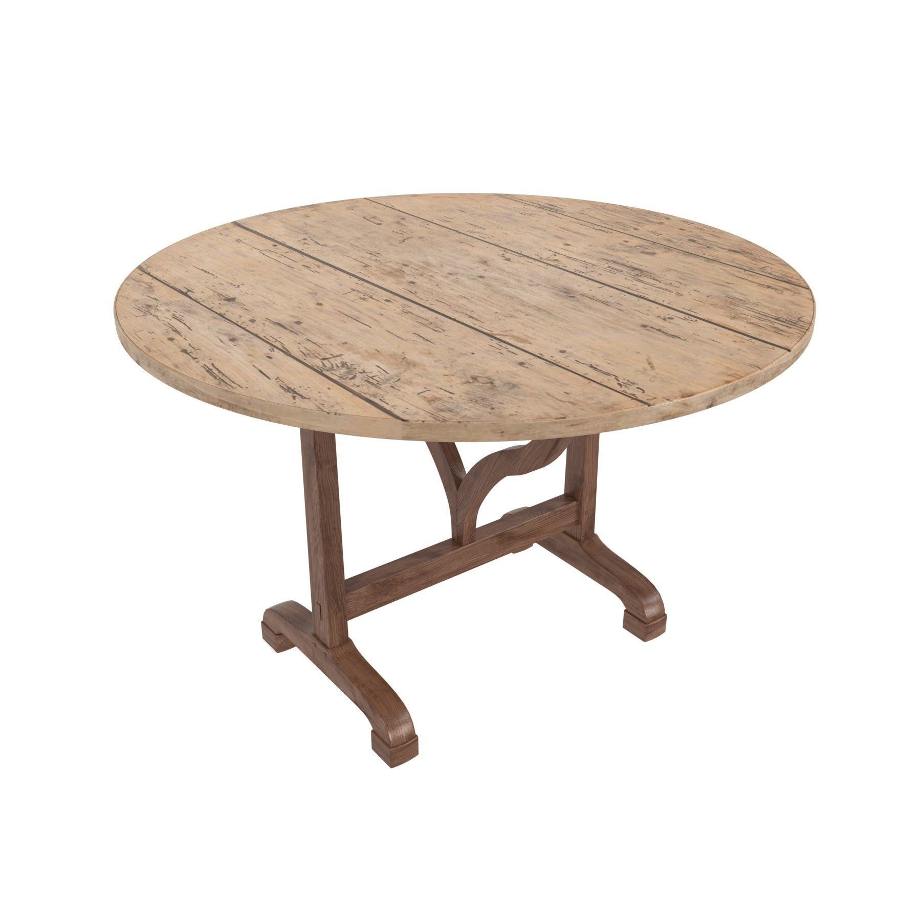Schwung design wooden folding table 3D model_6