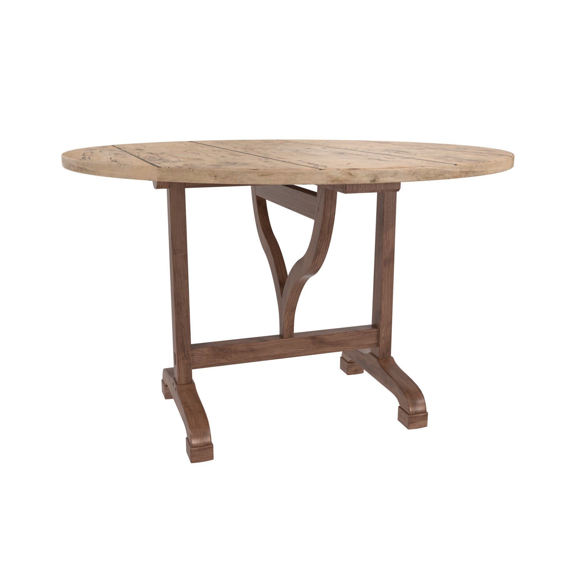 Schwung design wooden folding table 3D model_2