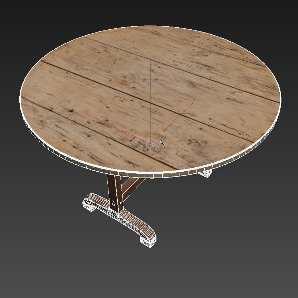 Schwung design wooden folding table 3D model_7