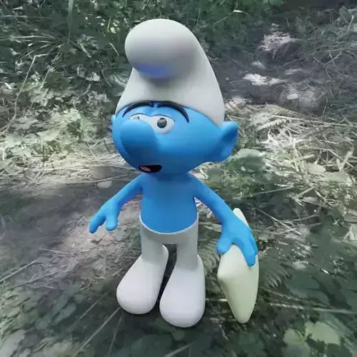 Lazy Smurf  Low-poly 3D model