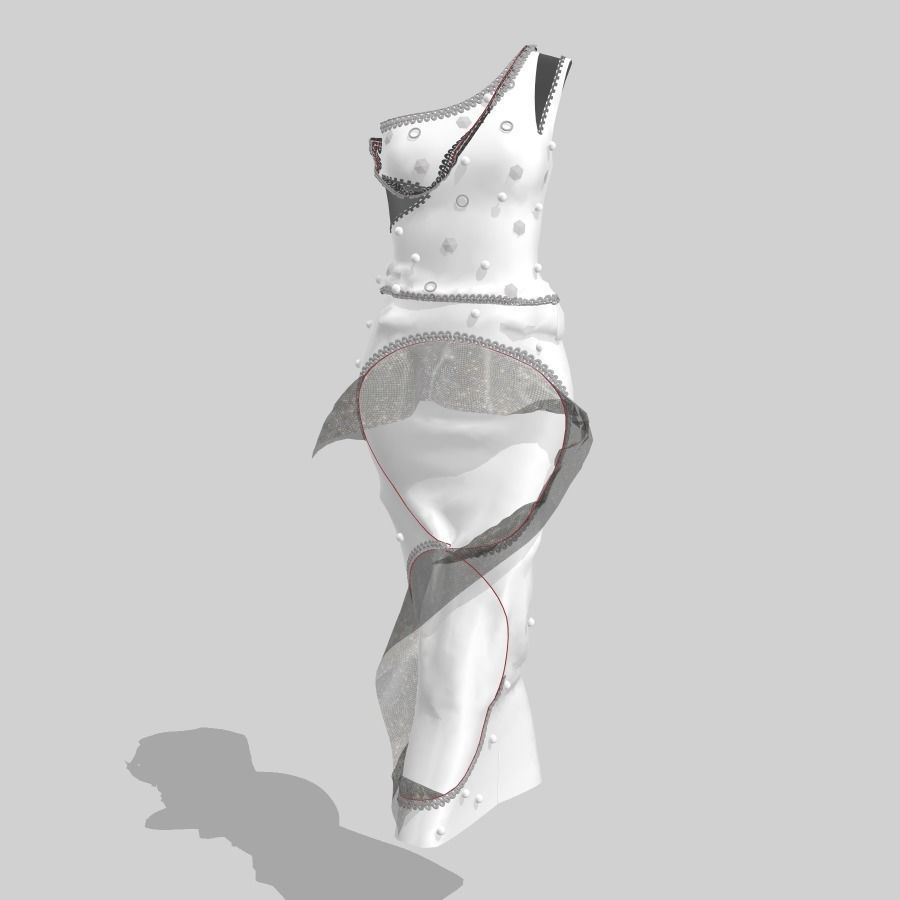 white formal dress Texture_2