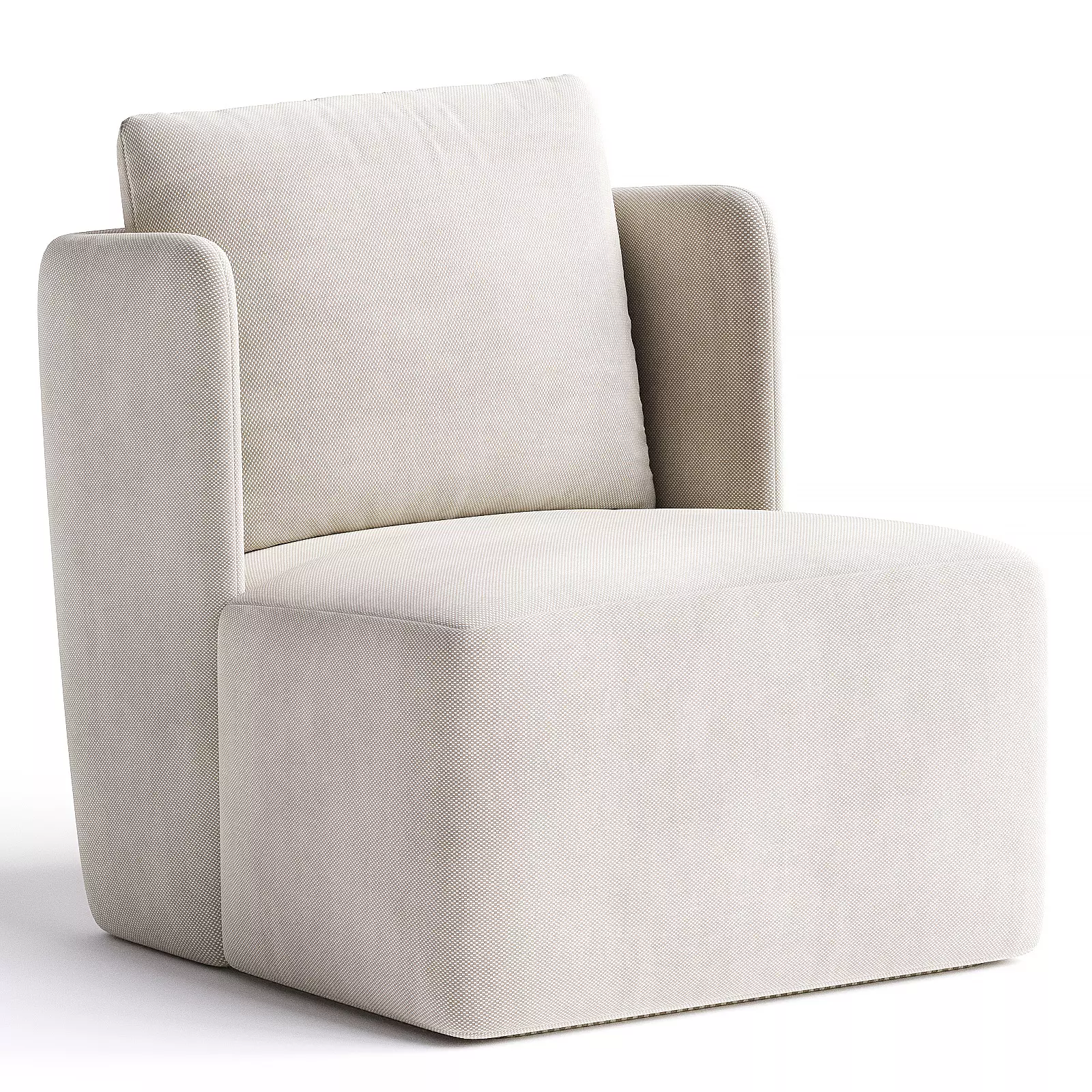 fabric Armchair Noble Grey 3D model_0