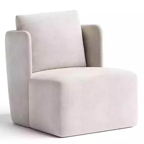 fabric Armchair Noble Grey 3D model