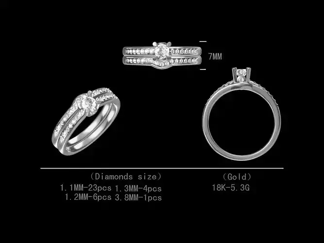 3D CAD file of Engagement ring ready for sale at lowest price