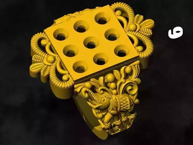 NAVARATNA RING 3D print model