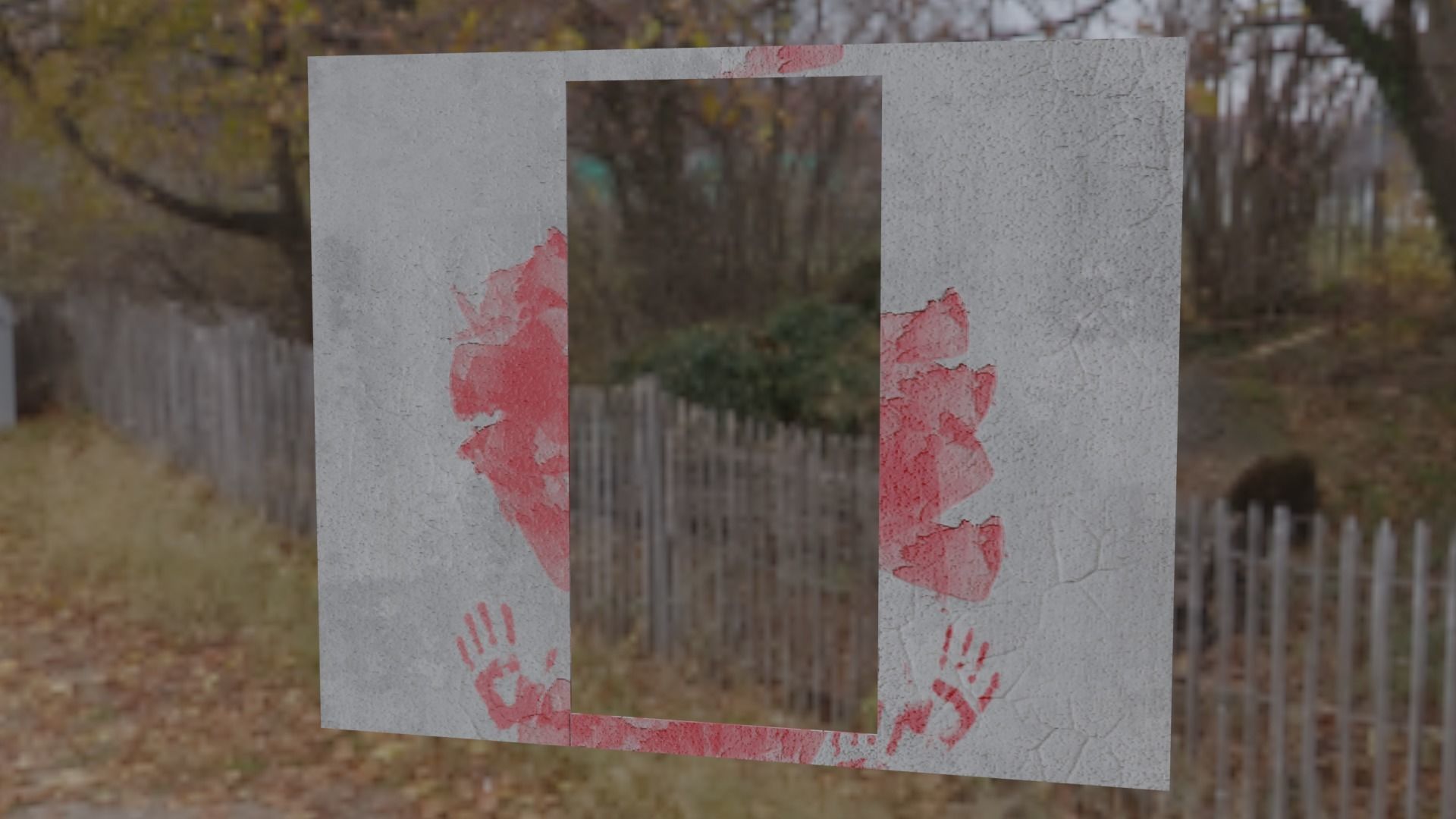 Eerie Realism Pack Blood-Stained Window Concrete Wall 3D Models Low-poly 3D model_12