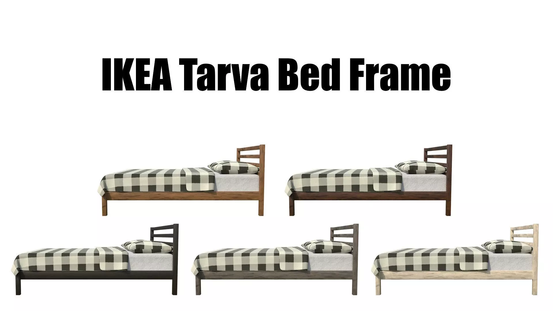 IKEA Tarva Bed Frame Low-poly 3D model