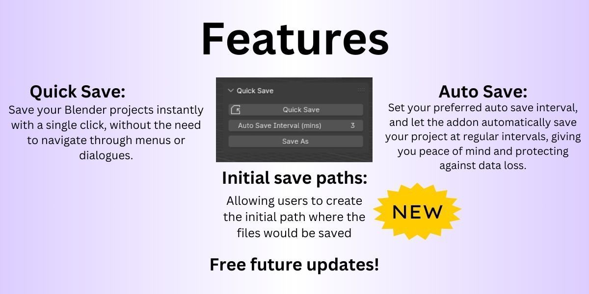 Quick Save Addon for Blender Low-poly 3D model_2