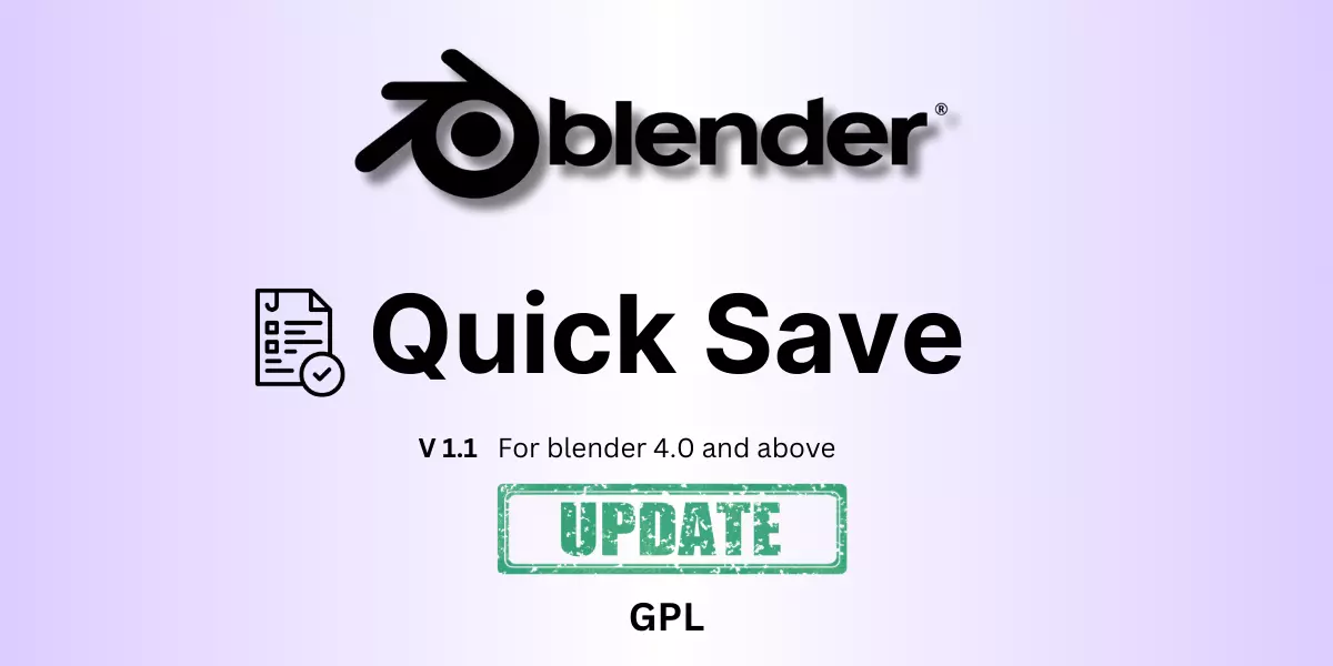 Quick Save Addon for Blender Low-poly 3D model_0