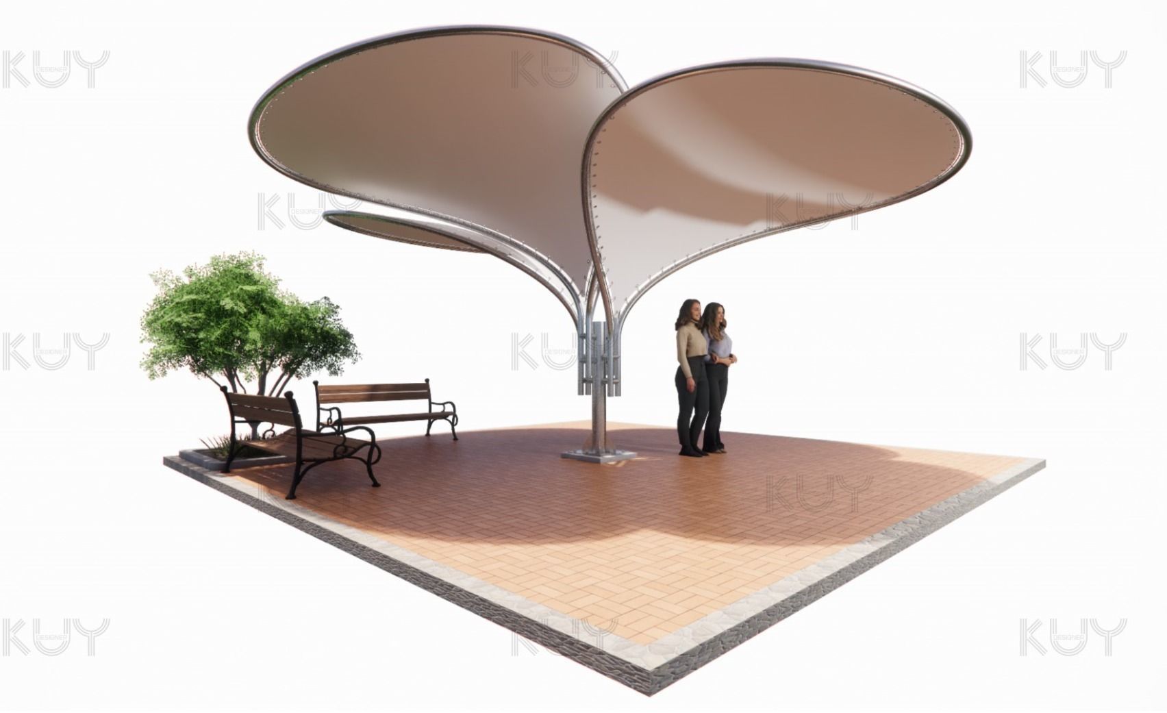 petal module Low-poly 3D model_7