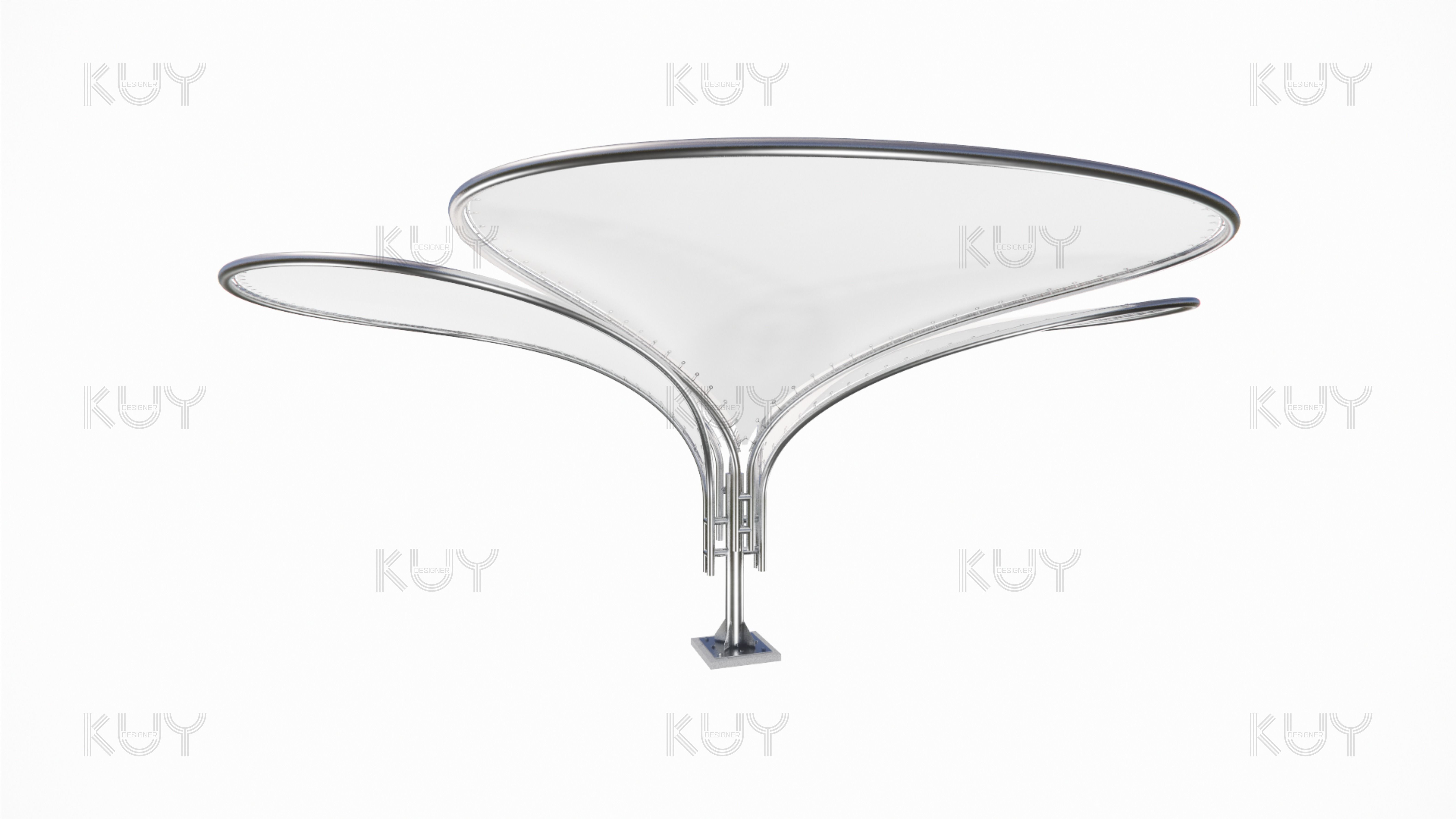 petal module Low-poly 3D model_1