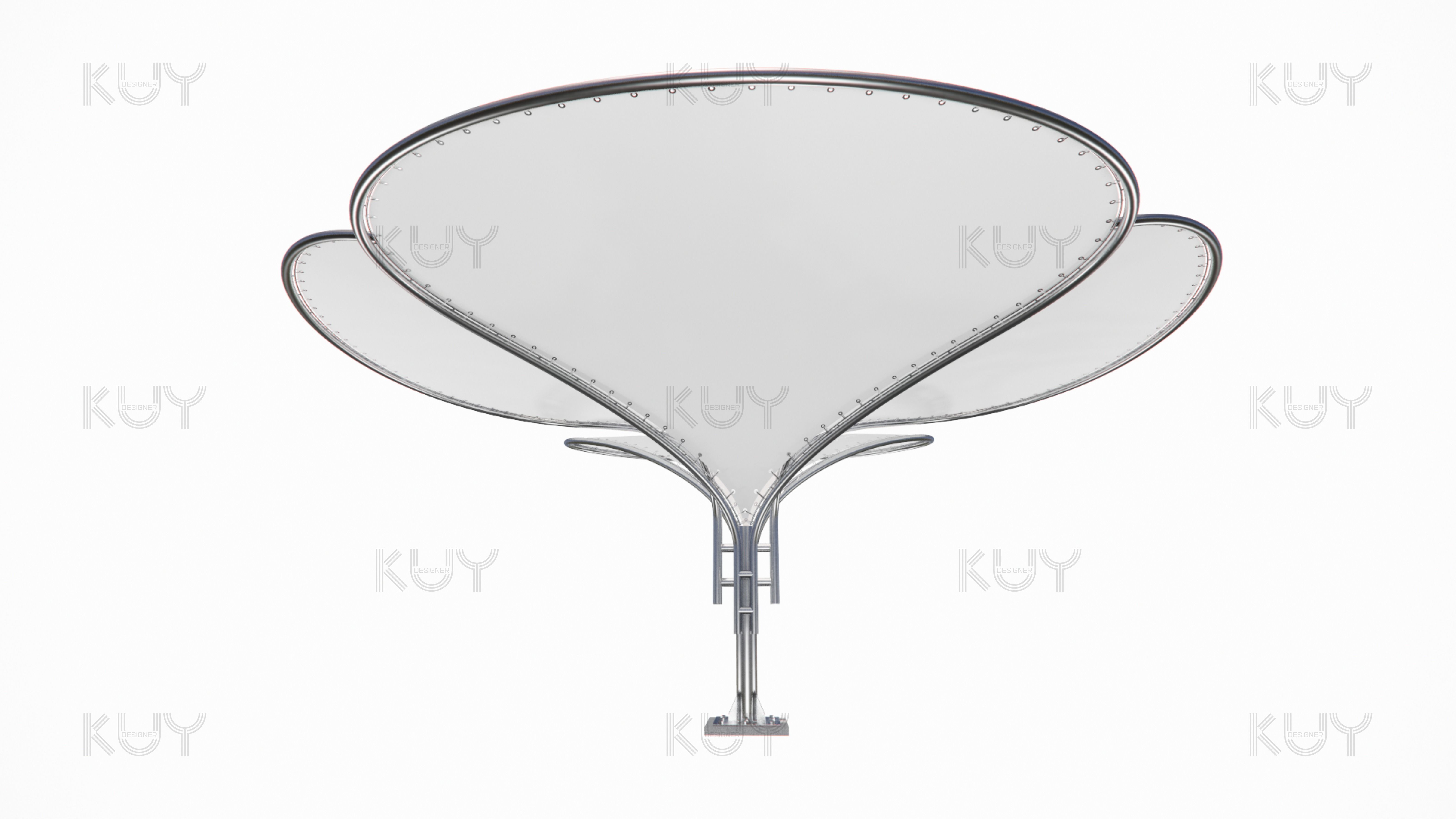 petal module Low-poly 3D model_2