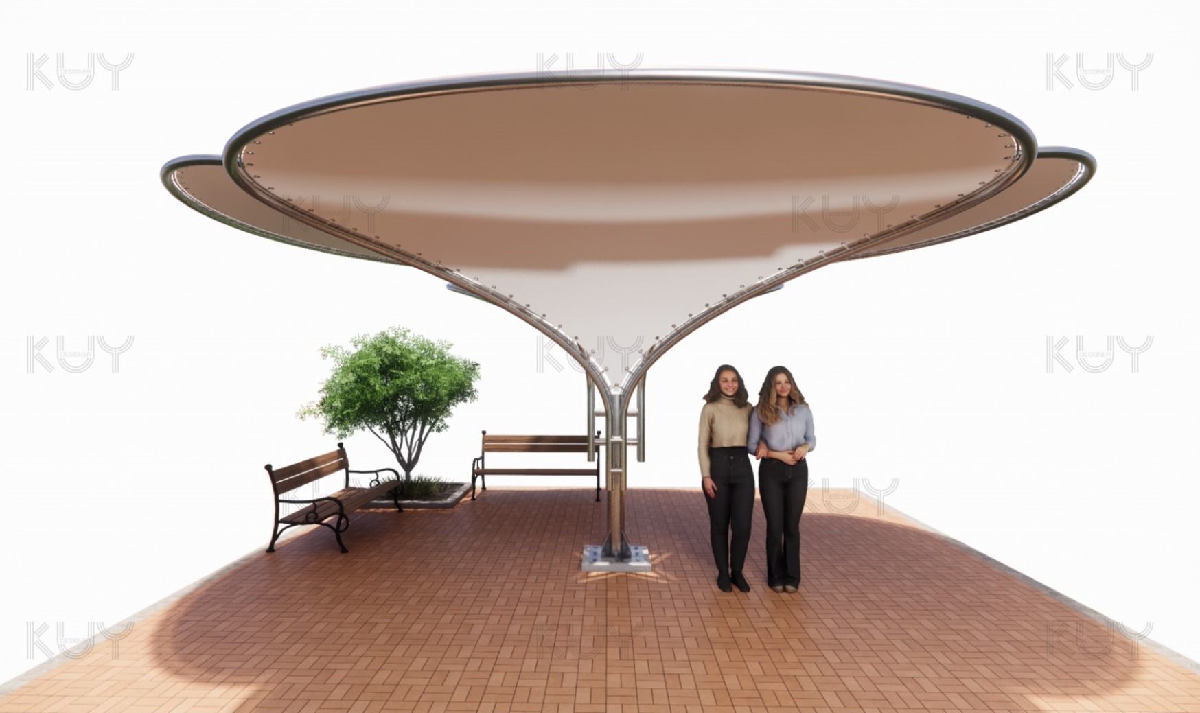 petal module Low-poly 3D model_8