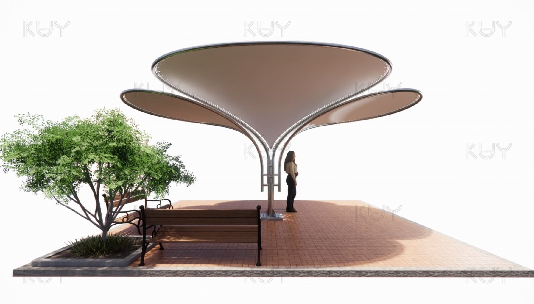 petal module Low-poly 3D model_6