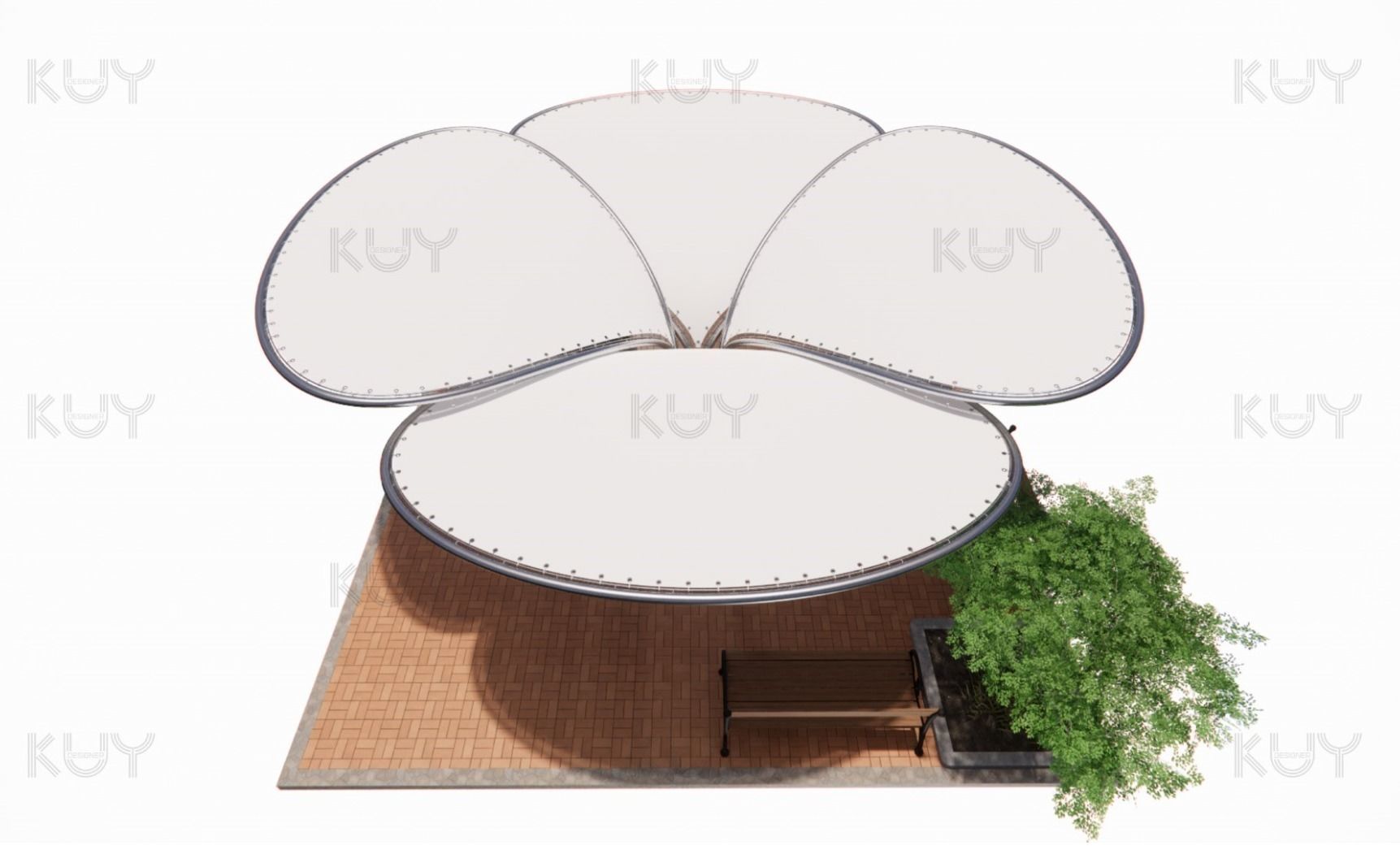 petal module Low-poly 3D model_5