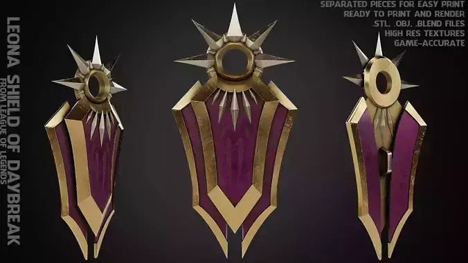 League of Legends Leona Shield of Daybreak for Cosplay 3D print model