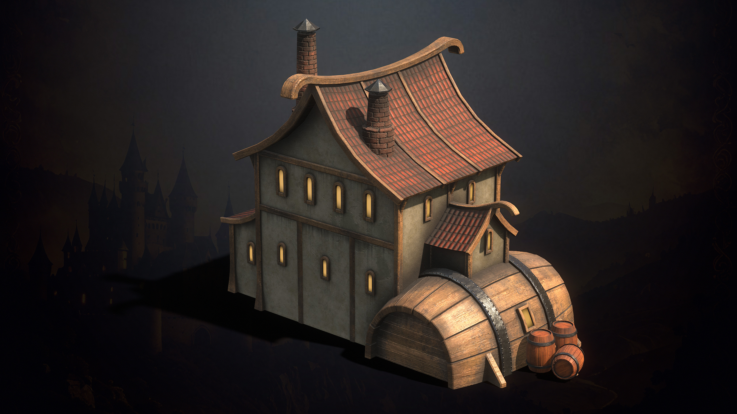 Medieval Fantasy Buildings Low-poly 3D model_20