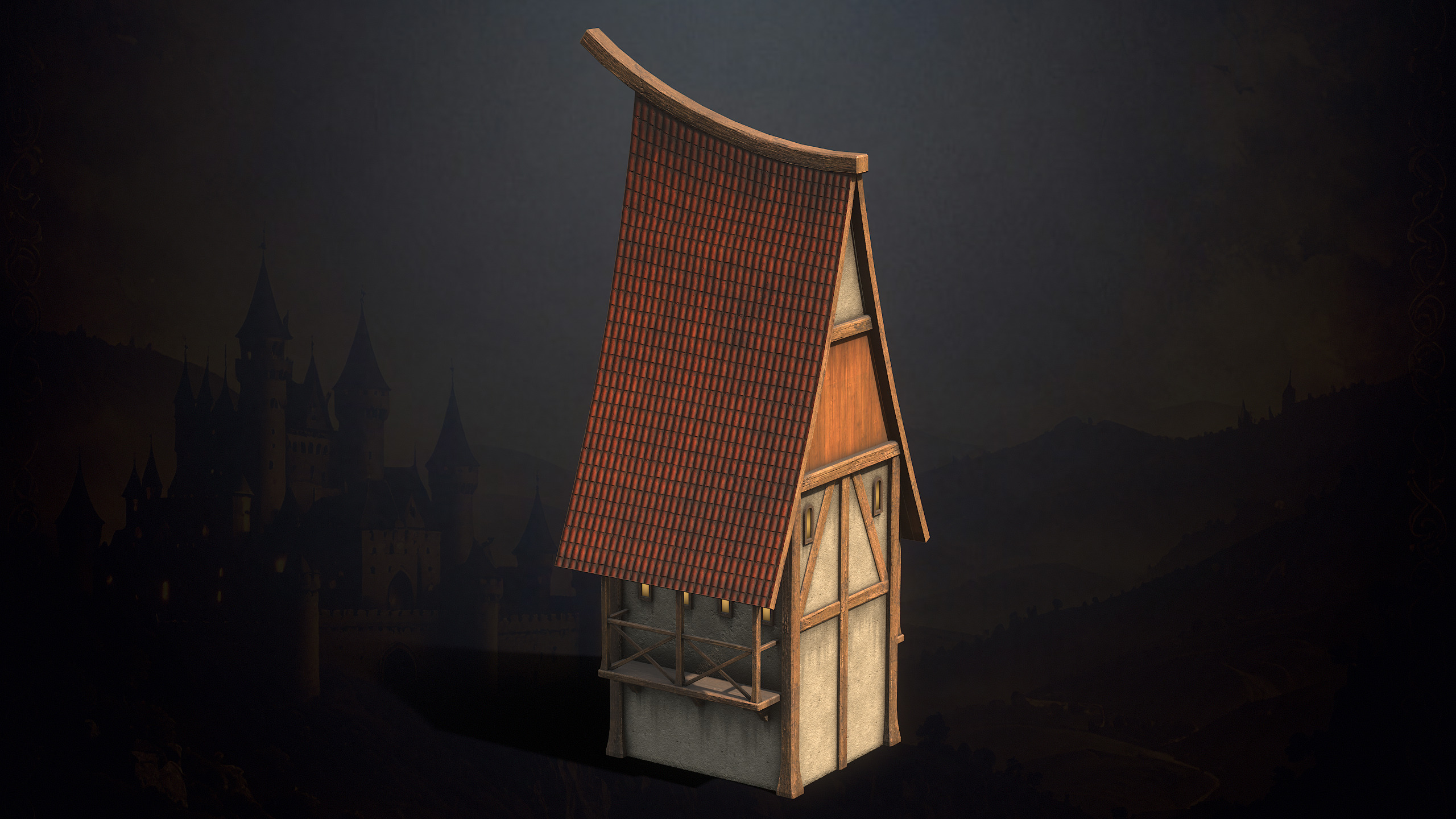 Medieval Fantasy Buildings Low-poly 3D model_3