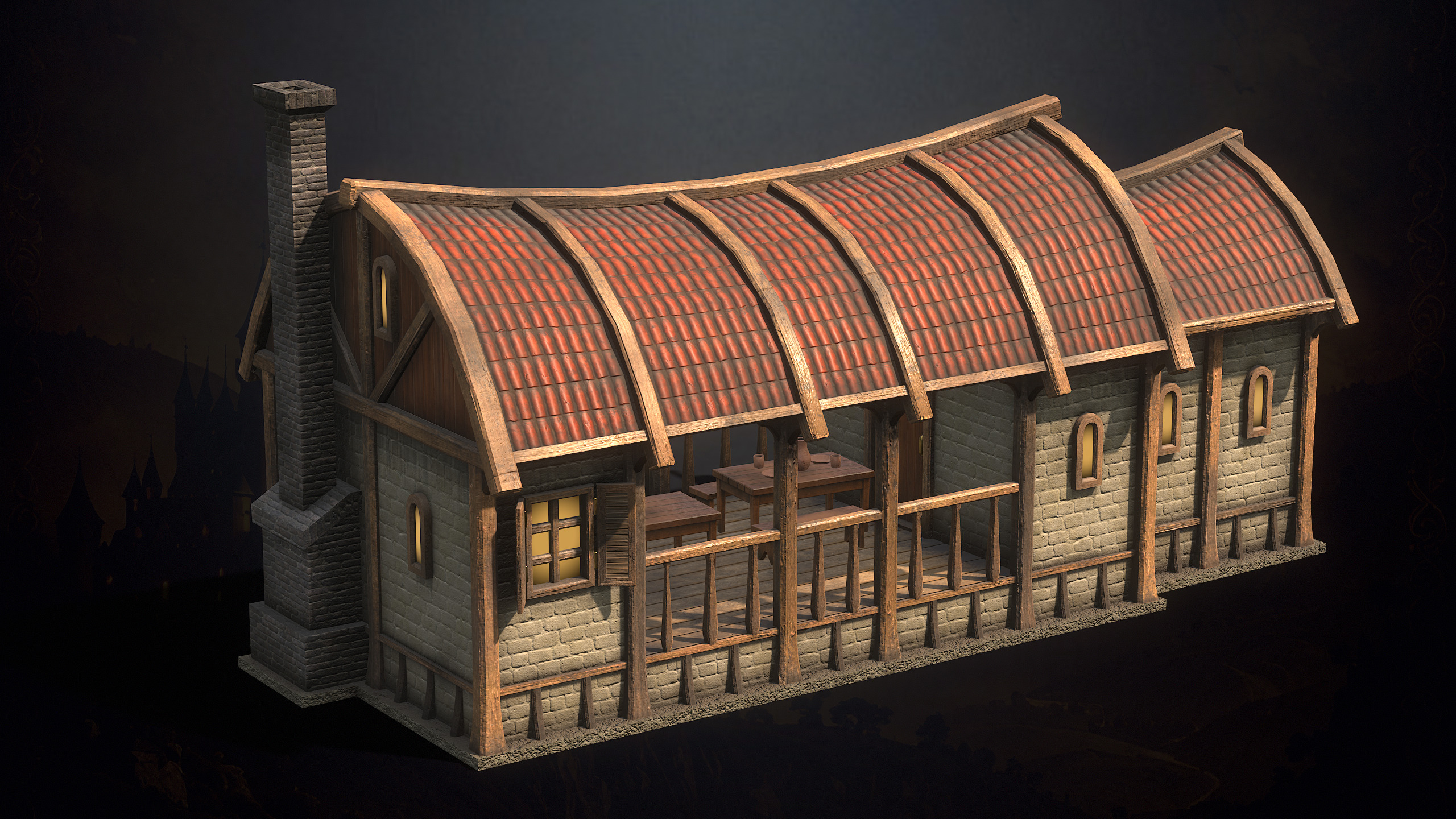 Medieval Fantasy Buildings Low-poly 3D model_9