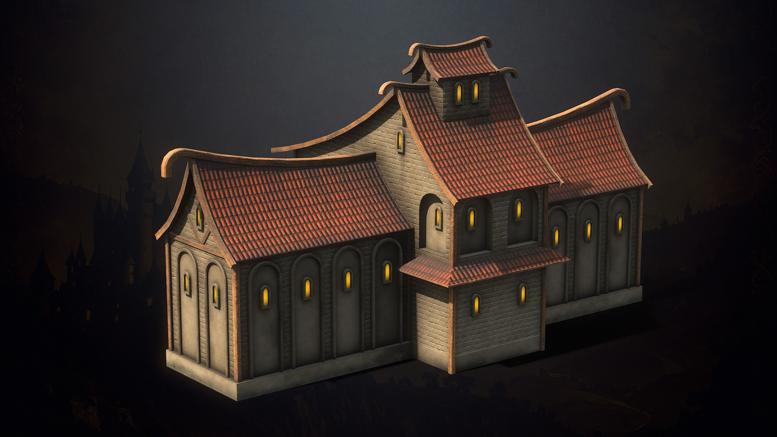 Medieval Fantasy Buildings Low-poly 3D model_7