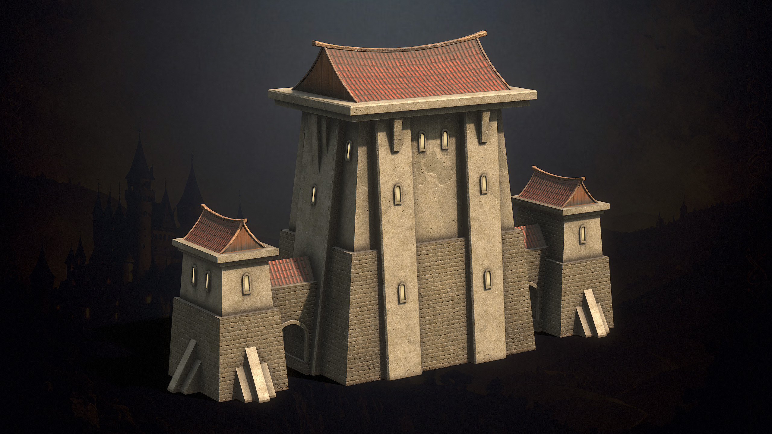 Medieval Fantasy Buildings Low-poly 3D model_29