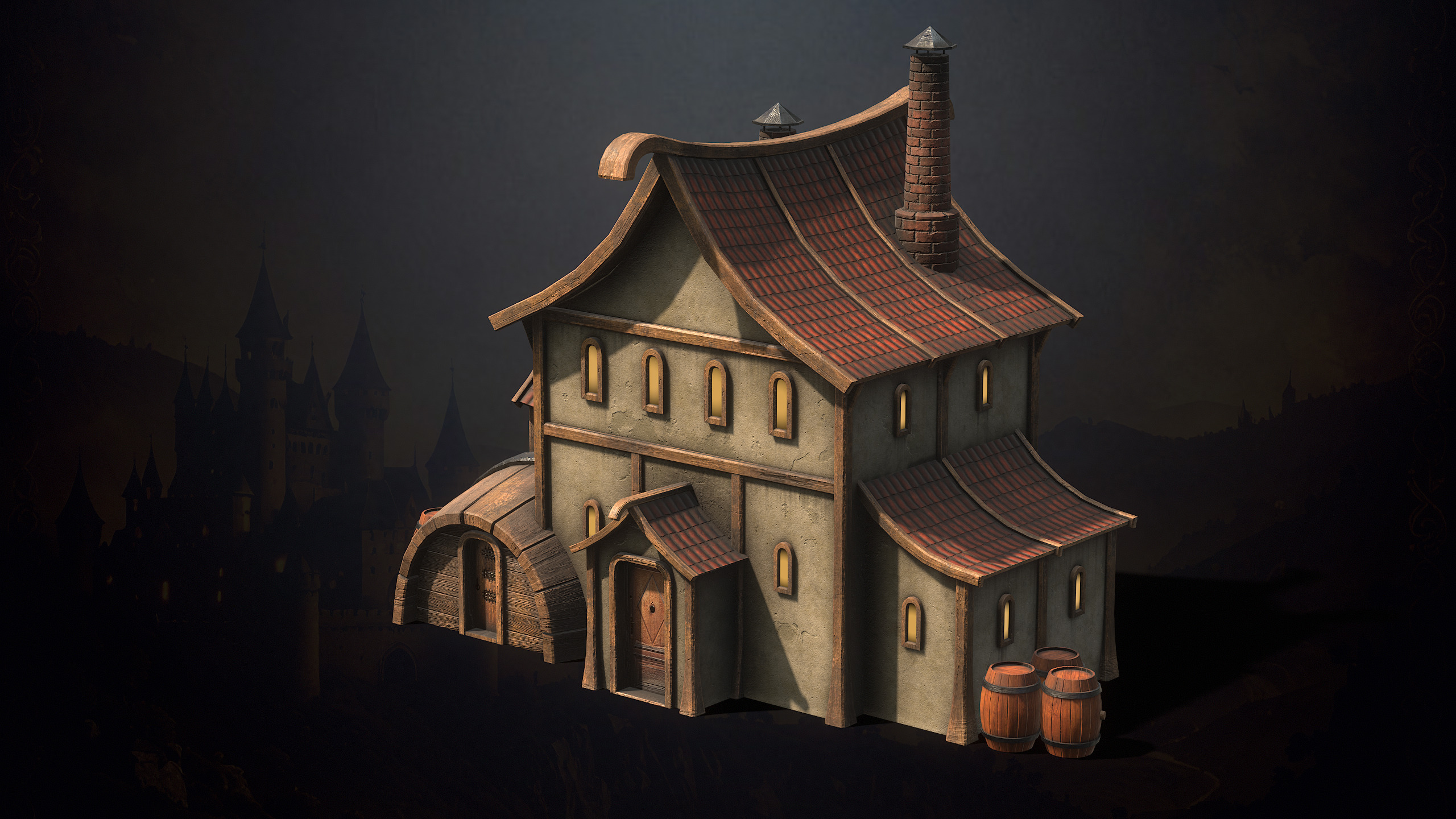 Medieval Fantasy Buildings Low-poly 3D model_19