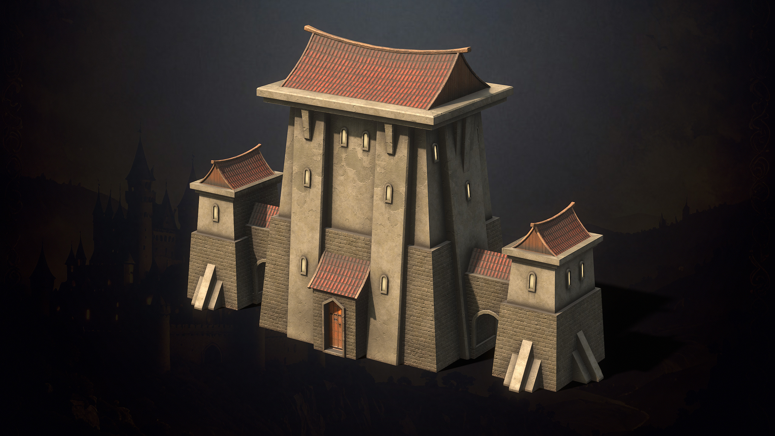 Medieval Fantasy Buildings Low-poly 3D model_28