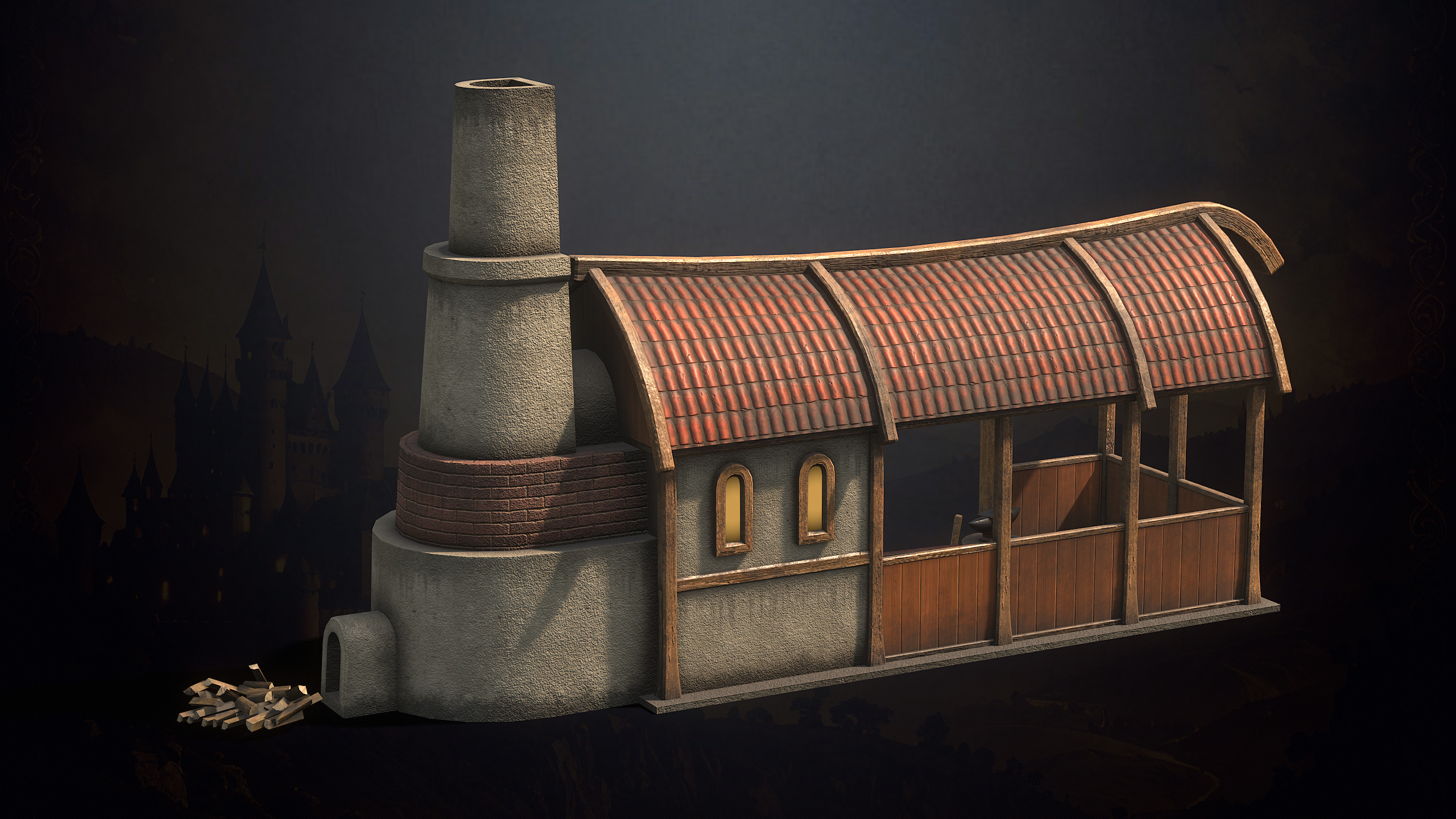 Medieval Fantasy Buildings Low-poly 3D model_10