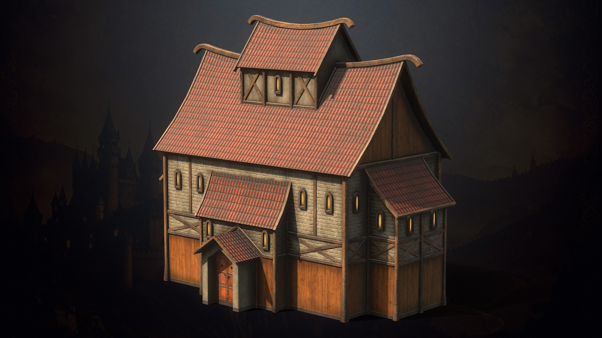 Medieval Fantasy Buildings Low-poly 3D model_11